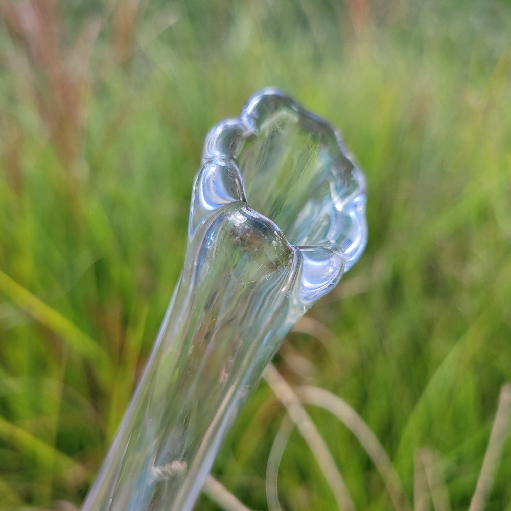 Swung Vase Vintage ~ Small Clear Glass ~ 1970s ~ FINAL PRICE! ~ See Notes - Picture 10 of 16